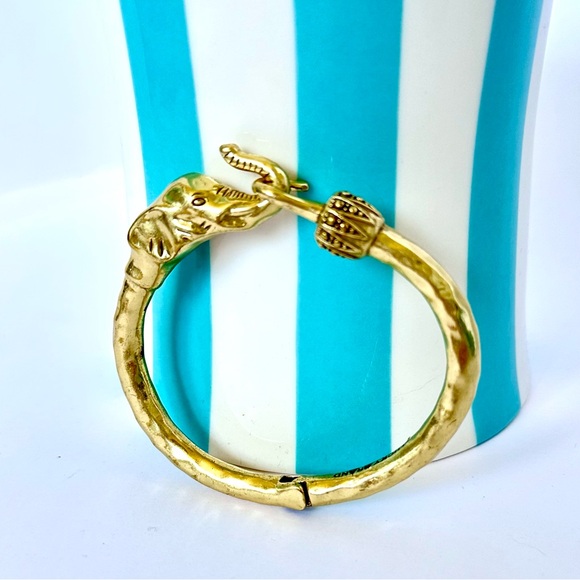 LUCKY Brand Gold Tone Elephant Safari Bangle Bracelet. NEW - Picture 8 of 9
